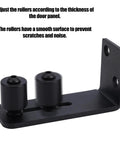 Two Pack Sliding Barn Door Floor Guides With Adjustable Rollers, Bottom Mount Floor Guide Stays