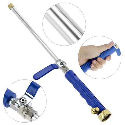 High Pressure Washer Wand With Adjustable Spray Tips featuring blue handle and universal connectors for versatile cleaning