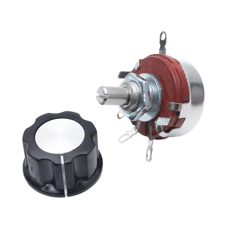 Rotary Potentiometer 4.7K Ohm 2W Linear Taper With A03 Control Knob Shaft Wirewound Carbon Film Potentiometer
