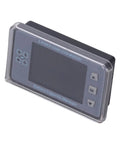 Wireless Battery Monitor With Smart Hall Sensor Tech And Dead Simple Install Featuring A Snappy 2.4 Inch Color LCD Screen For Rock Solid Power Tracking Up to 500 Volts, shown from an angle.