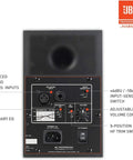 Rear view of Two 305P MkII 5 Inch 2-Way Active Studio Monitors with Image Control Waveguide showing input controls and ports