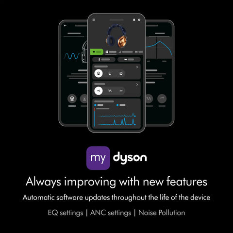 Smartphone screen displaying OnTrac Noise Cancelling Headphones With Eight Mics, Delivers Up To 40 dB ANC, Copper Finish settings.