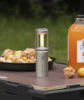 Rechargeable Outdoor Rugged Camping Flashlight Three In One Lantern With 3100mAh Power IP66 Waterproof Tent Light on table