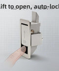 304 Stainless Steel Flat Push Button Lock For Electrical Cabinets And Industrial Panels, Spring Loaded Latch, Brushed Finish