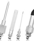Grease Gun Needle Nozzle Set With Two Precision Needle Nozzles, One Needle Dispenser, And Rubber Adapter, for tight spots