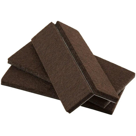 Heavy Duty 1 Inch By 4 Inch Felt Furniture Sliders For Hard Surfaces Self Adhesive Pads To Move Beds Sofas And Dressers Brown Set Of Six