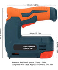 Shop Grade Cordless Brad Nailer Wireless Nail Gun With USB Charging showing dimensions and compact design for effortless use.
