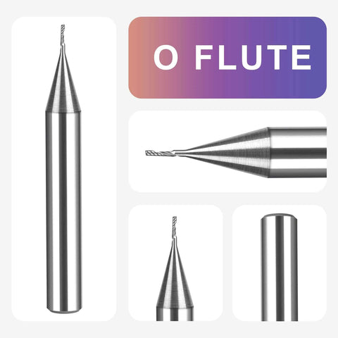 SpeTool O Flute spiral router bit, 1/4 in shank, 1/32 in cutting diameter, solid carbide end mill