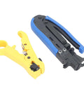 Coaxial Cable Crimping Pliers Set For RG6 RG59 RG11 F Connectors All In One Adjustable Crimper And Stripper Tool Kit display