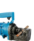 AOXHUGB Electric Rebar Bender And Cutter Portable Hydraulic Rebar Cutter showing adjustable guide, blue and black steel design.