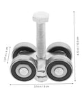 Front view of Stainless Steel Double Bearing Caster Wheel For Sliding Gates And Barn Doors Heavy Duty Track Roller.