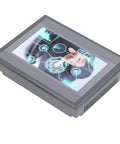 7 Inch HMI Display Panel With TFT LCD 12 Inputs 8 Outputs FX3U 20 40 48MRT Compatible Easy Install Plug and Play Ready ARM9 Processor IP65 Rugged Industrial Touch Panel For Automation, angled front view