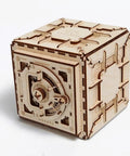 Wooden Safe Puzzle Box With 3 Digit Combination Lock, DIY Mechanical 3D Puzzle Kit For Adults, No Glue, Real Lock Mechanics, 179 Laser Cut Parts, Display Ready Finish Mind Bending Brain Teaser, wooden puzzle box