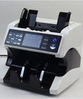 Super Fast Automatic Money Counter With Touchscreen Panel And Multi Currency Mix Value Tally Machine Using Smart Sensors To Sort Stacks, visible front view