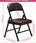 Comfy Folding Chair With Padded Cushion And Sturdy Black Steel Frame, Portable, No Assembly, And Stackable For Indoor And Outdoor Use