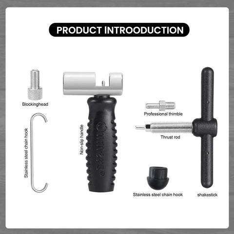 Parts of Bike Chain Breaker Tool Universal For 7 8 9 10 11 Speed Chains Link Removal including tools and hooks