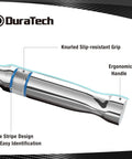 Image showing ergonomic handle and knurled slip-resistant grip of a Quarter Inch Drive Ratchet, 90 Tooth Quick Release, Reversible Wrench.
