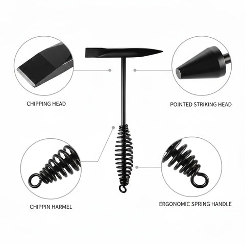 Dual Head Welding Slag Hammer For Metal Fabrication And Finishing Carbon Steel Chipping Tool With Pointed Tip And Flat Edge