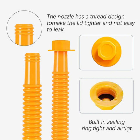 Gas Can Spout Replacement No Spill Design Flexible Nozzle Fits Most 1 To 10 Gallon Tanks Easy Pour For Cars Trucks Lawn Mowers Motorcycles And More Vent Cap Included