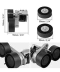 Premium Drive Belt Pulley Tensioner Kit For BMW N54 Engines, Fits E90 E92 E93 And 335i Models From 2005 To 2010, showing dimensions and details.