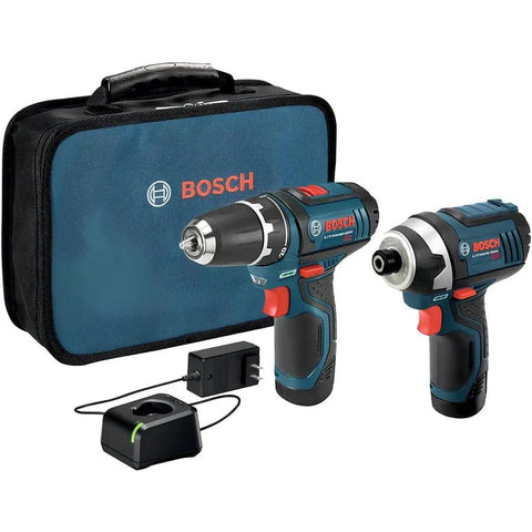 12V Max Cordless Drill Driver And Impact Driver Combo Kit with lightweight 3/8 inch chuck, two speed 0-350/1300 RPM, case, and charger