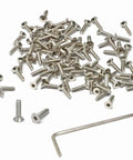 Badass M2 X 8Mm Stainless Steel Hex Socket Flat Head Countersunk Screw Bolts with included hex key, pack of 100 screws.