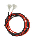 Ultra Flexible 10 AWG Silicone Wire With Heavy Duty Stranded Tinned Copper Core Red And Black Electrical Cable curled on a white background.
