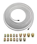 Copper brake line kit: 25 ft zinc-plated copper line coil with 16 inverted-flare fittings for automotive use, silver