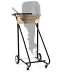 Heavy Duty Outboard Boat Motor Stand Carrier Cart Dolly visible with steel frame and wheels