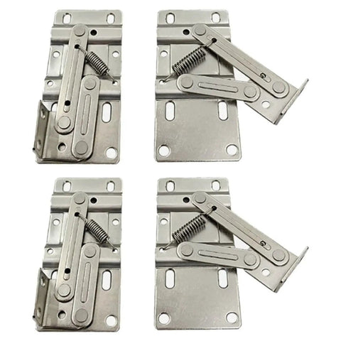 Beefed Up Heavy Duty Flip Out Tray Hinges With Soft Close Damper 45 Degree Pivot Door Connector for cabinets, stainless steel