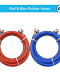 Tankless Water Heater Flush Kit With Submersible Pump, Red and Blue Six Feet Color Coded Rubber Hoses for Easy Home Maintenance