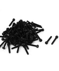 M3x20mm Hex Socket Cap Screws Bolts In Alloy Steel With Black Finish, 24mm Total Length, 3mm Thread Diameter, 2.5mm Hex Width, 6x3.5mm Head, 100 Pieces For Electronics, CNC, Auto, And DIY Projects piled on white background