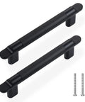 Cabinet Pulls Set With Three And Three Quarters Inch Center To Center, Grippy Knurling Handles, 10 Pack In Grey Nickel, Solid Aluminum And Zinc Alloy