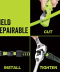 Heavy Duty 3/8 Inch Air Hose 50 Ft Lightweight Hybrid Polymer All Weather Flex From -40 To 140 Degrees Field Repairable