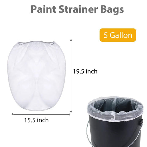 10 Pack 5 Gallon Paint Strainer Bags With Elastic Drawstring Fine Mesh Filters For Paint Buckets And More Reusable Nylon Filter Bags