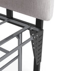 Heavy Duty Adjustable Headboard Brackets With A Lockdown Grip For Metal Platform Bed Frames Smooth Operator Assembly Fits 14 16 18 Inch Sets, showing secure attachment mechanism.