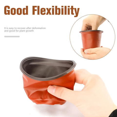Flexible red 4-inch plant nursery pot from the 40 Pack 4 Inch Plant Nursery Pots With Drainage Holes For Seedlings Cuttings And Succulents Reusable Plastic Seed Starting Pots For Indoor Outdoor Use Great For Transplants And Home Garden