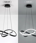 Cool Modern Irregular Ring LED Pendant Light Fixture For Dining Room Kitchen Hallway And Living Spaces Off and On