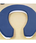 Relief Gel Toilet Seat Cushion For Seniors And Disabled, Round Open Front 16x14 Inch, Blue Gel with White Adhesive Discs