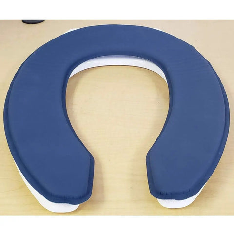 Relief Gel Toilet Seat Cushion For Seniors And Disabled, Round Open Front 16x14 Inch, Blue Gel with White Adhesive Discs