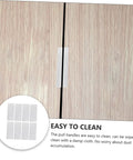 Hidden Finger Pulls For Cabinets And Drawers, 64mm Hole Spacing, Brushed Aluminum Invisible Handles installed on wood cabinet.