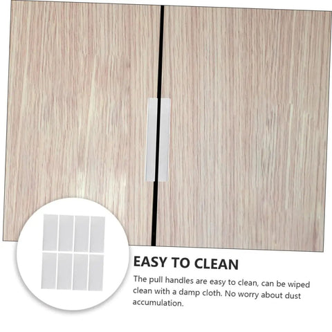 Hidden Finger Pulls For Cabinets And Drawers, 64mm Hole Spacing, Brushed Aluminum Invisible Handles installed on wood cabinet.
