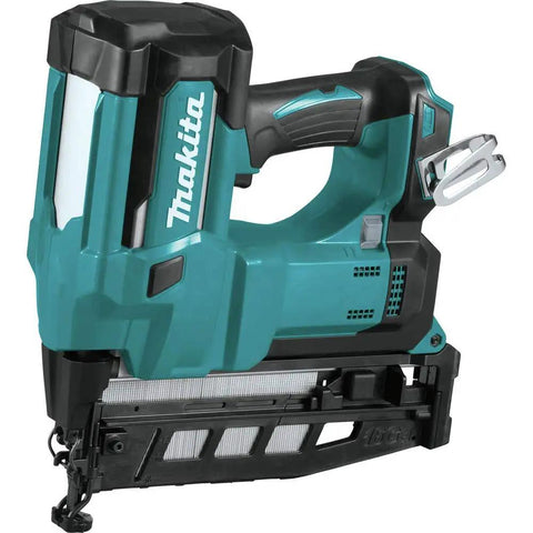 Cordless 18V LXT 16 Gauge Straight Finish Nailer, teal, tool-only, for fast, pro-grade woodworking and finish work