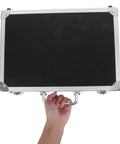 Person holding Grab And Go Portable Aluminum Tool Box With Latch System Ultra Lightweight Weather Resistant Hard Case 13x9 Inch