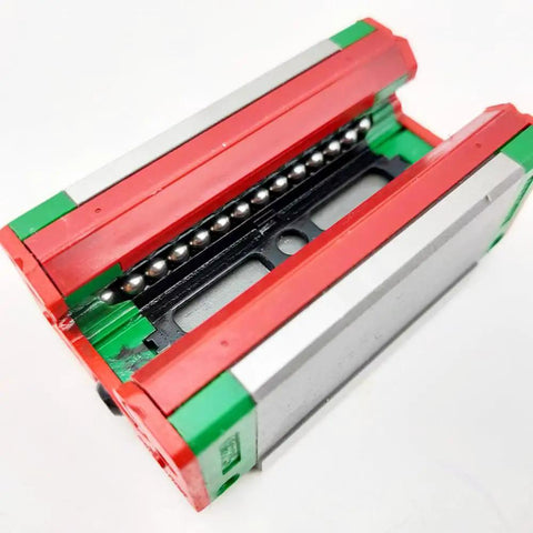 Heavy Duty Linear Block HGH25CA and Linear Guide for CNC Machines, Four Directional Load Capability, Auto Centering, High Precision Square Block, Ready to Install, Custom Length Options, open-ball bearing rail block