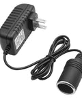 Heavy Duty AC To DC Converter 12V 2A Car Cigarette Lighter Plug with 34-inch cord for travel fridge and tire inflator