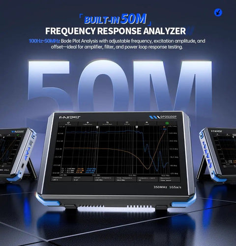 Pro Grade All In One Oscilloscope Kit With 350MHz Digital Phosphor Scope and 50MHz FRA on screen display.