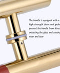 Push Pull Glass Door Handle For Barn And Wooden Doors Heavy Duty Durable Stainless Steel Round Tube Sliding Handle Indoor Outdoor Use Rust Resistant Red Wood Grain Finish 800x600mm Built To Last showing sleeve and gasket detail