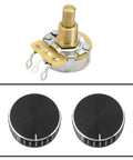Two Aluminum Alloy Potentiometer Knobs For 6.0mm Shaft Plum Blossom Axis Encoders 40mm Diameter 17mm Tall Black Dope Grip