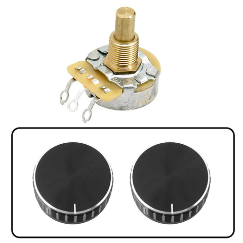 Two Aluminum Alloy Potentiometer Knobs For 6.0mm Shaft Plum Blossom Axis Encoders 40mm Diameter 17mm Tall Black Dope Grip